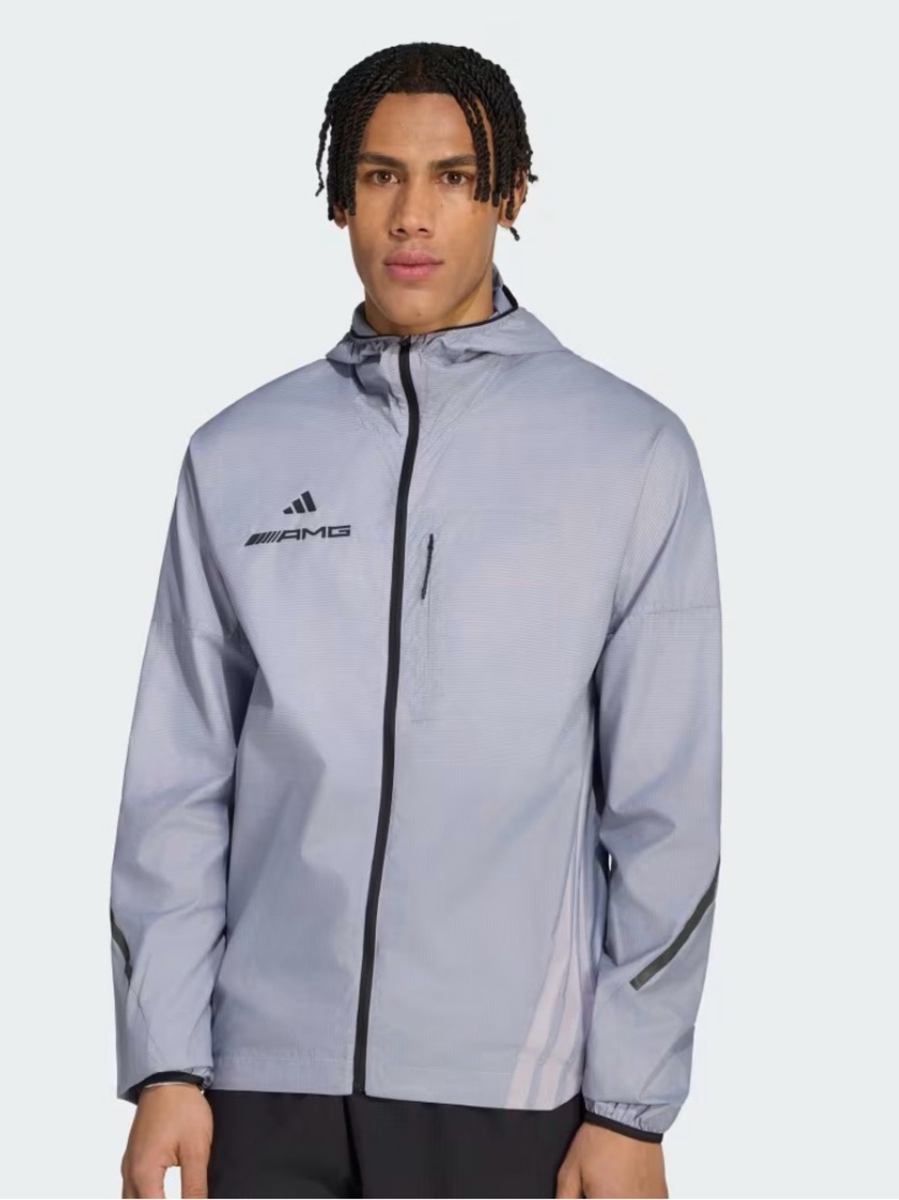 AMG x Adidas Men's Light Gray Windbreaker Jacket large brand new